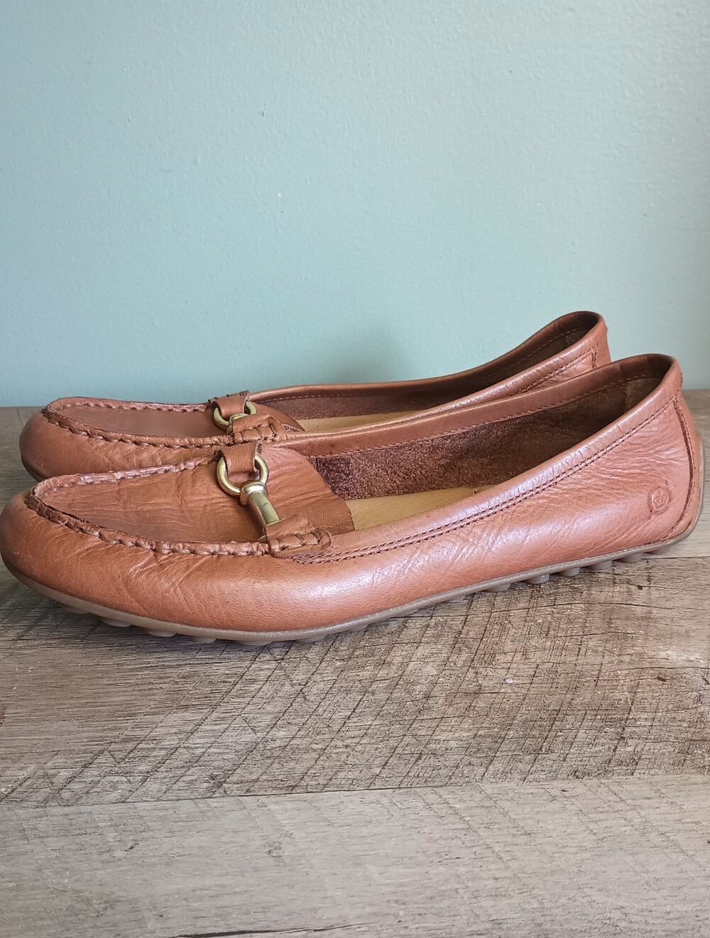 Born Womens Old Money Penny Loafers 8.5 Tan Horsebit Equestrian Preppy Classic - Picture 5 of 12
